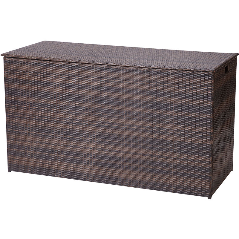 

Cofre de mimbre marrón para almacenamiento en interiores y exteriores PT-OF0010