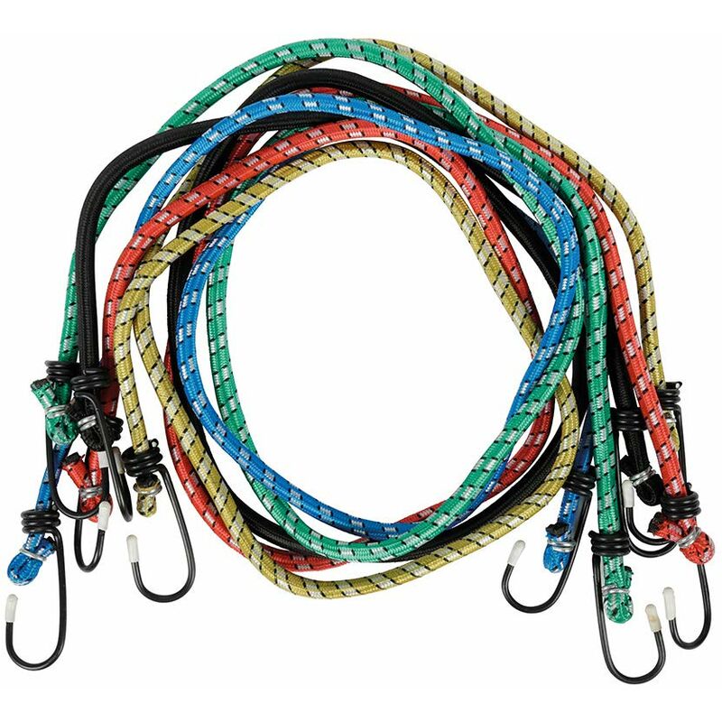 Image of 82591 - Set di corde elastiche con ganci, 1 m, 5 pz. - Cogex