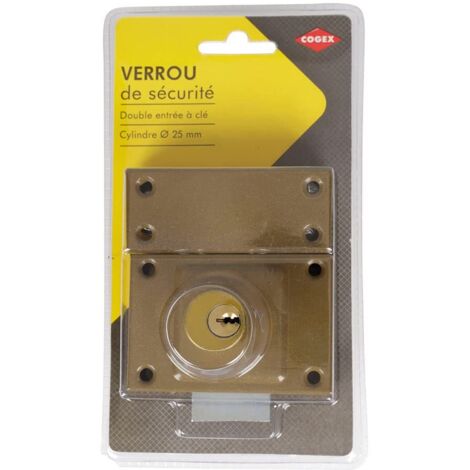 Cogex - Cilindri per serrature per porte - Serratura a doppio cilindro per porte esterne/interne, serratura di sicurezza - Cilindro Ø 25 mm - Viene fornito con 3 chiavi + viti