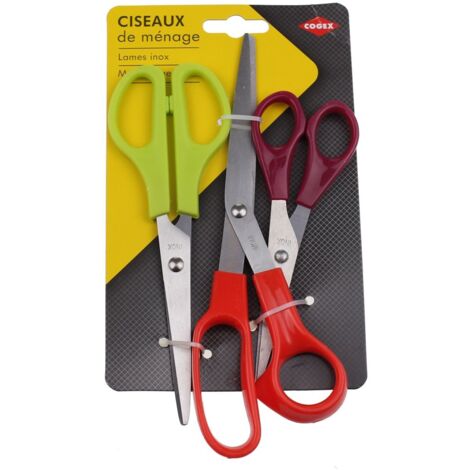 Cogex - ciseaux bimatiere lame inox 3 pièces - pour le bri -