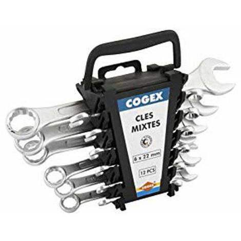 Cogex - clé mixte chrome vanadium sur support plastique 12 pièces de 6 à 22 mm - 3303
