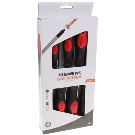 Cogex - jeu de 7 tournevis manche bimatière: 4 tournevis p -