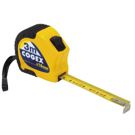 Cogex - metre ruban 3 m x 16 mm boîtier bi-matière avec 2 -