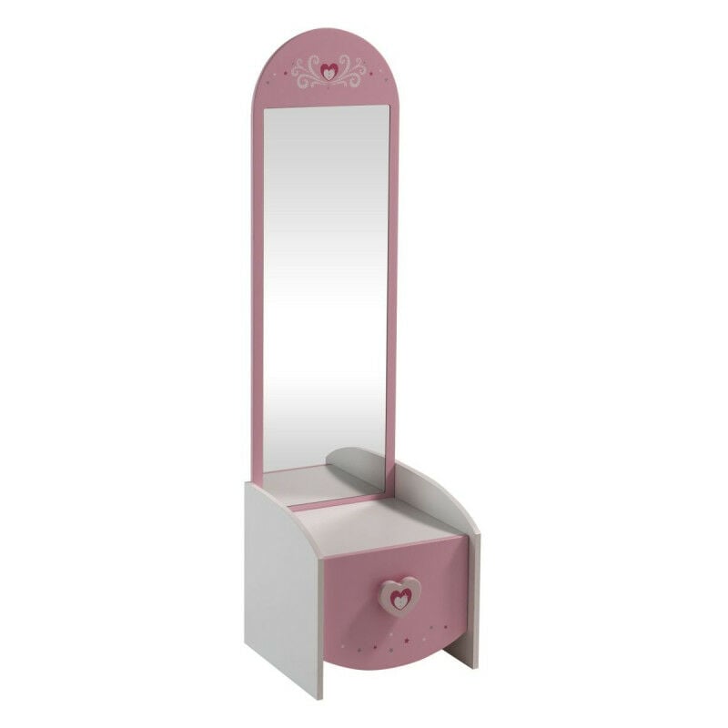 M&s - Commode enfant coiffeuse Anastasia blanche et rose