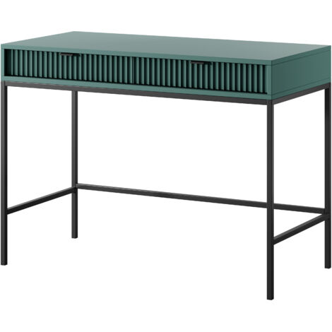 Coiffeuse : 2 tiroirs, labrador, Noir, 104 × 78 × 50 cm
