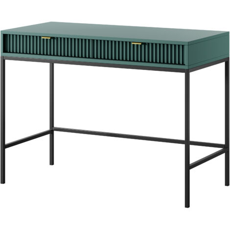 Coiffeuse : 2 tiroirs, labrador, Noir, 104 × 78 × 50 cm