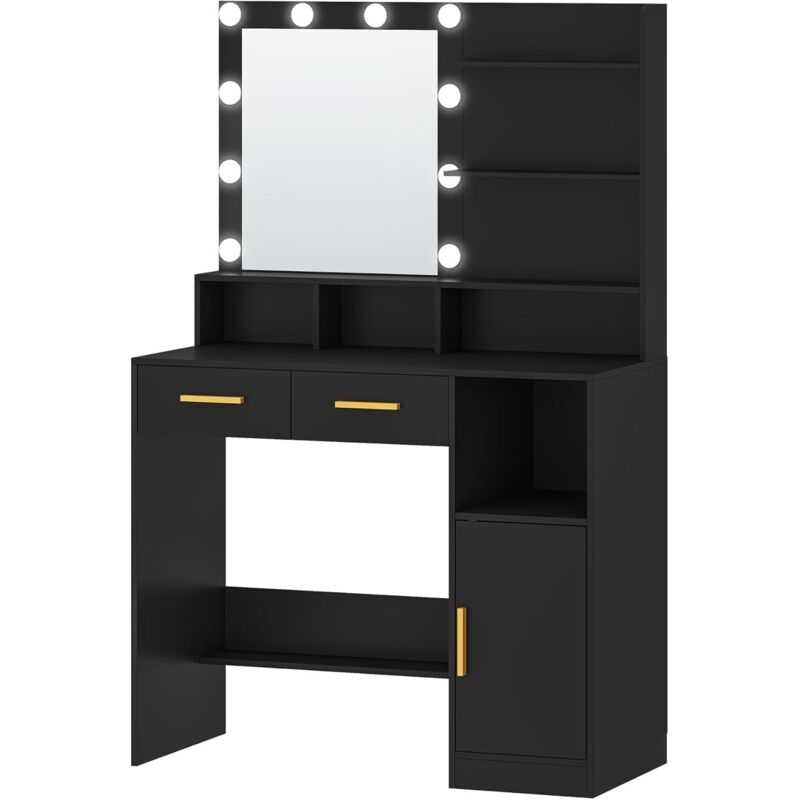 Coiffeuse avec Miroir , Table de Maquillage avec 2 Tiroir