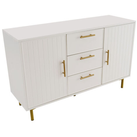 Coiffeuse à 2 tiroirs – Meuble haut de chambre – Buffet blanc – Commode