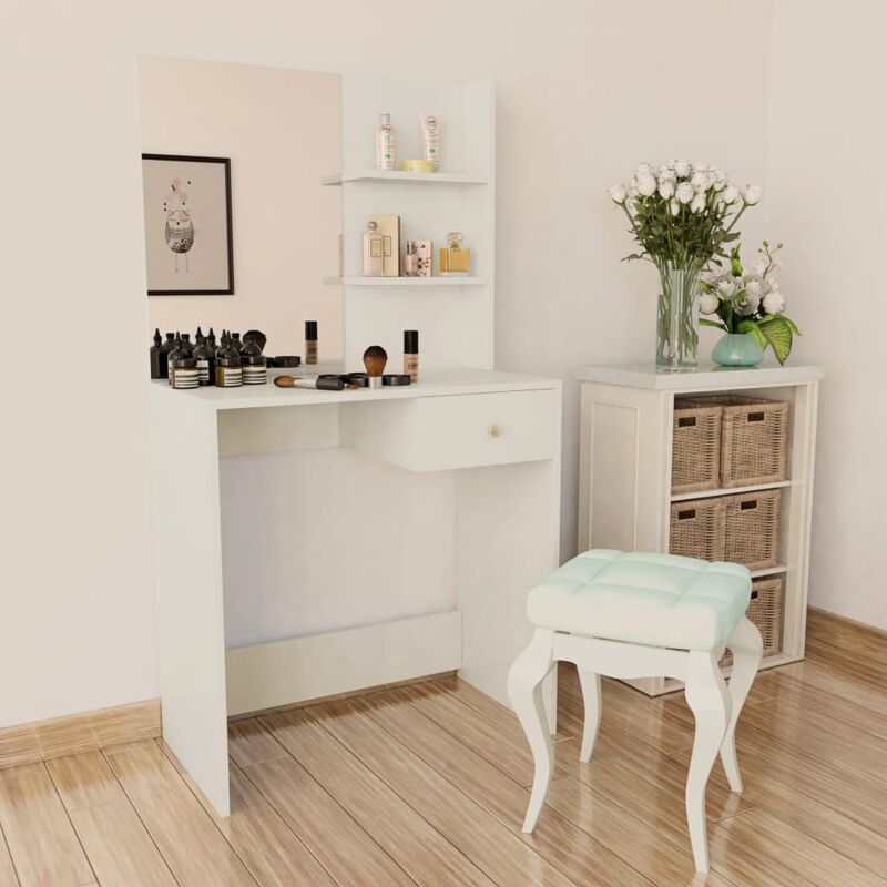 Coiffeuse Bois d'ingénierie 75x40x141 cm Blanc Vidaxl