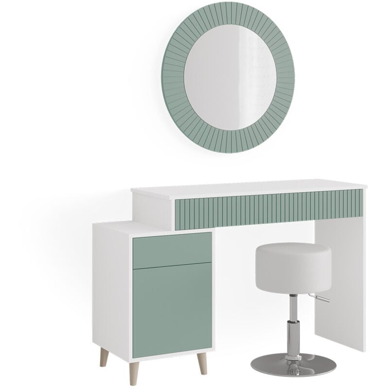 Vicco - Coiffeuse Arles, Vert, 120 cm avec tabouret