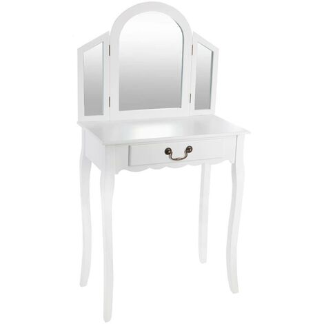 Coiffeuse Aurell blanc 1 tiroir - Atmosphera créateur d'intérieur