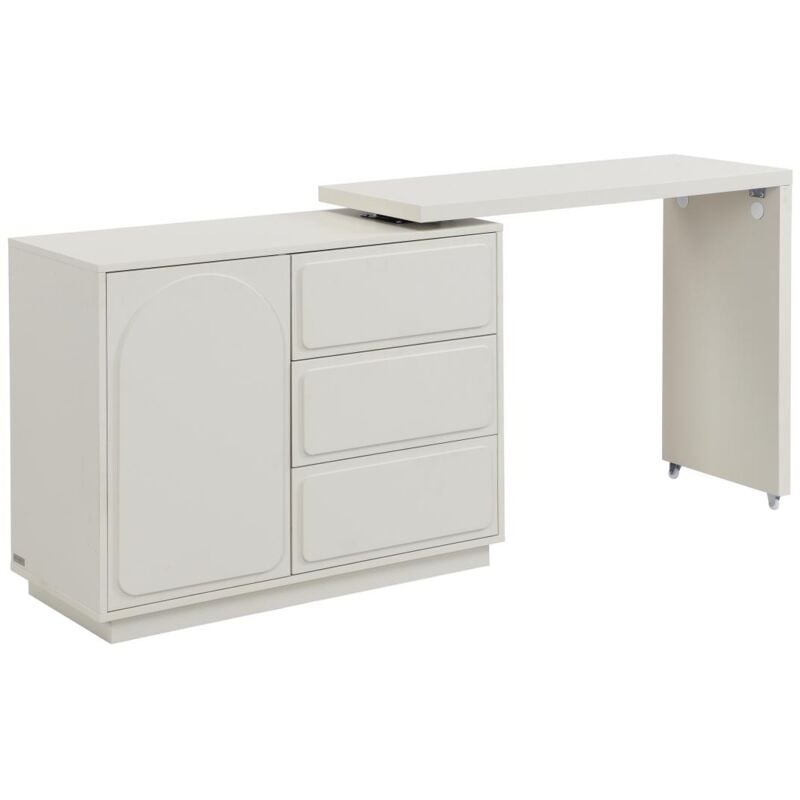 Pascal Morabito - Coiffeuse avec angle pivotant - 3 tiroirs et 1 porte - mdf - Beige - velanto de