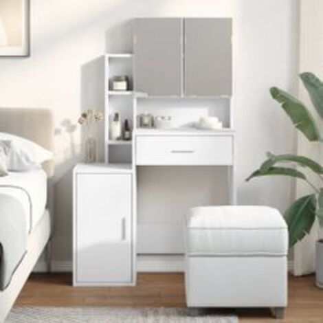 Coiffeuse avec armoire blanc 80x35x132
