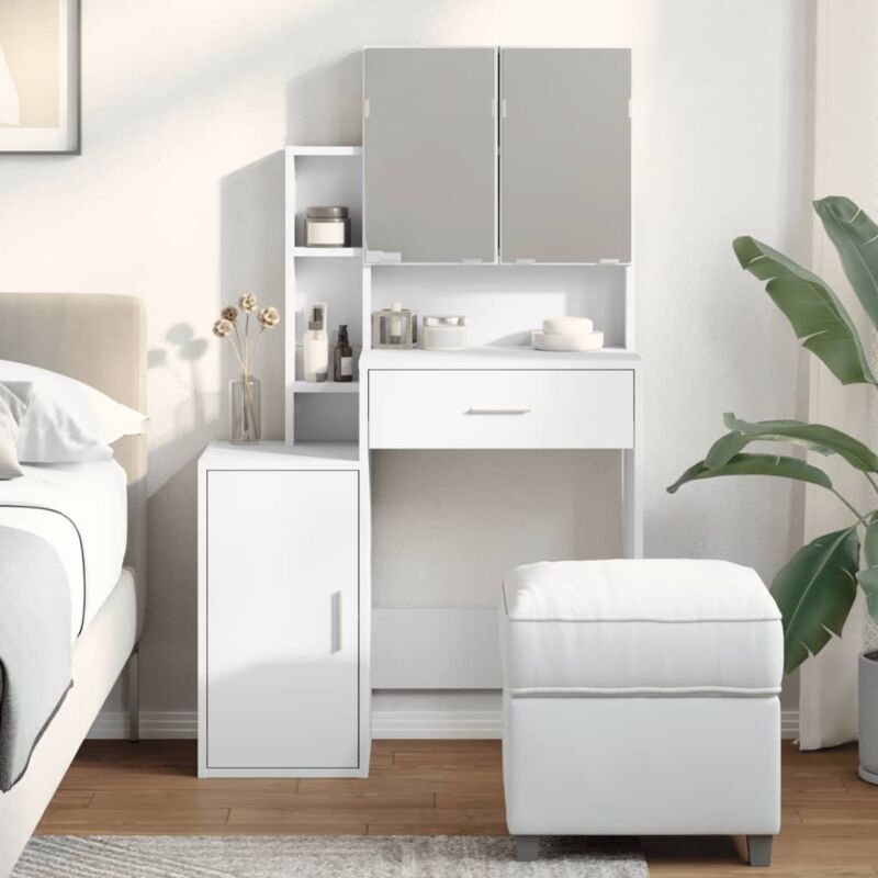 Vidaxl - Coiffeuse avec armoire blanc 80x35x132 cm