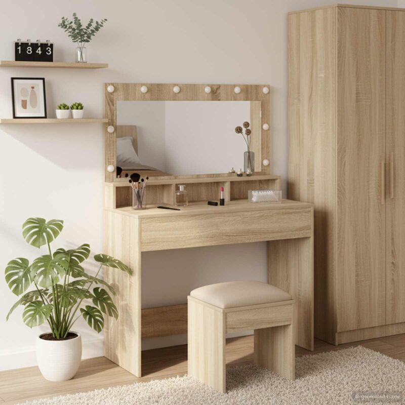 Coiffeuse Chêne 100 x 41 x 135 cm Bois d'ingénierie