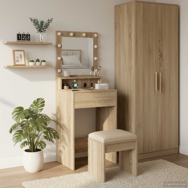 Coiffeuse Chêne 50 x 41 x 135 cm Bois d'ingénierie