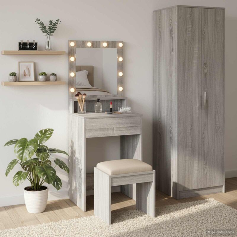Coiffeuse Gris 50 x 41 x 135 cm Bois d'ingénierie