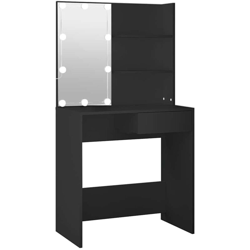 Coiffeuse avec led noir 74,5x40x141 cm