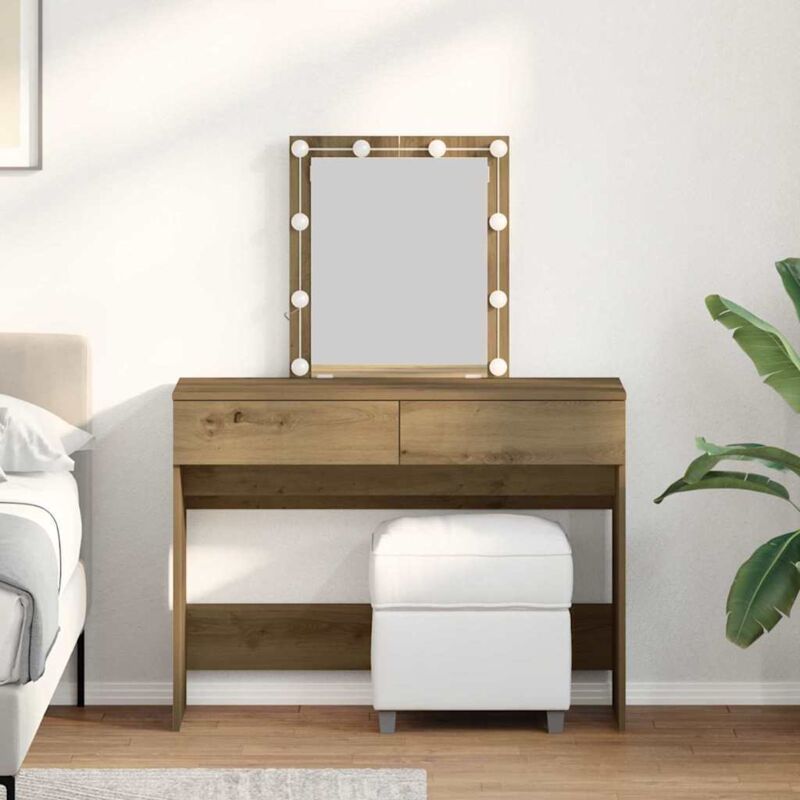 Coiffeuse chêne artisanal 100 x 40 x 130 cm Bois d'ingénierie Vidaxl