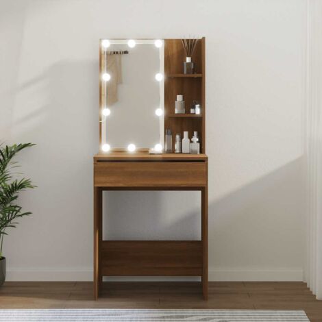 Coiffeuse avec LED Chêne marron 60x40x140 cm vidaXL