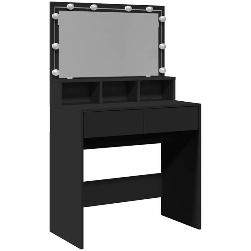 Vidaxl - Coiffeuse avec led noir 80x41x134,5 cm