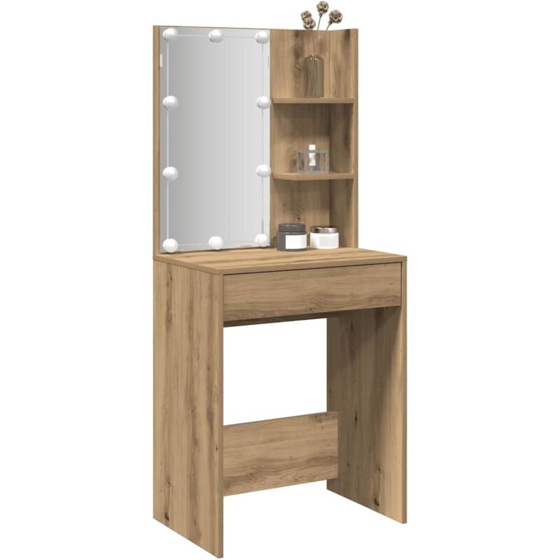Coiffeuse avec led chêne artisanal 60x40x140 cm - Vidaxl