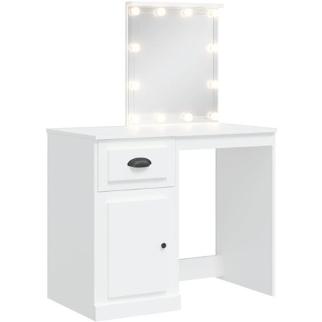Coiffeuse avec lumières LED blanc 90x42x132,5
