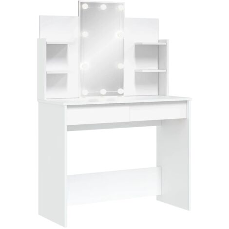 Coiffeuse avec lumières LED blanc 96x40x142