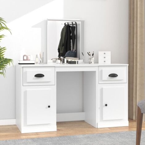 Coiffeuse avec miroir blanc 130x50x132,5 cm vidaXL