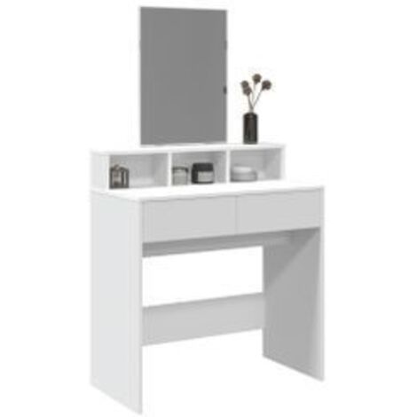 Coiffeuse avec miroir blanc 80x41x144,5