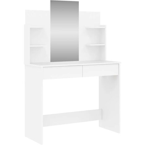 Coiffeuse avec miroir blanc 96x39x142