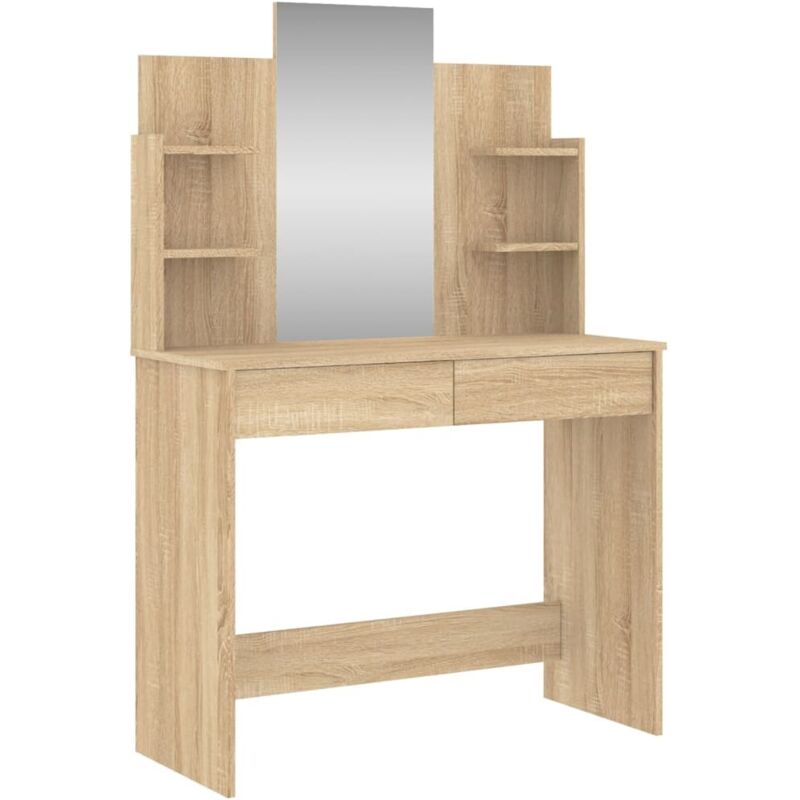 Coiffeuse avec miroir chêne sonoma 96x39x142 cm Vidaxl