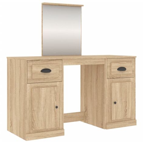 Coiffeuse avec miroir chêne sonoma 130x50x132,5