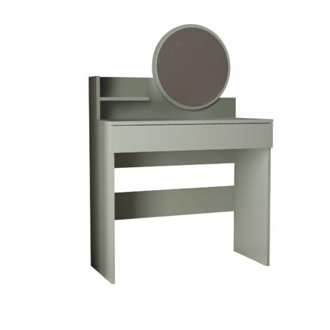 Coiffeuse avec miroir en bois "Harmony Mini Round" - 90 x 40 x 133 cm - Vert