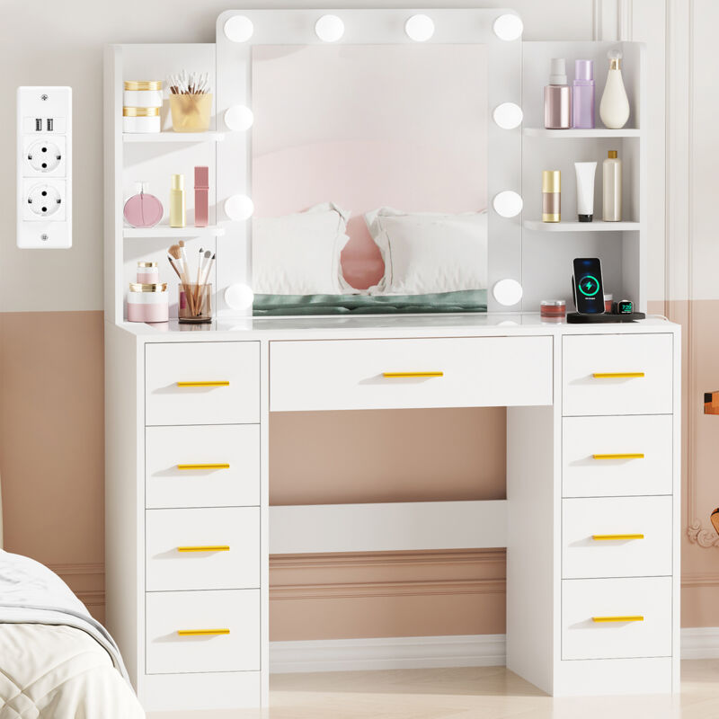 Coiffeuse avec Miroir et Station de Charge