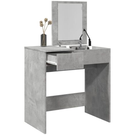 Coiffeuse avec miroir gris béton 73x46,5x120 cm vidaXL