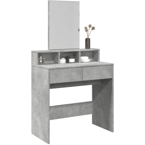 Coiffeuse avec miroir gris béton 80x41x144,5 cm vidaXL