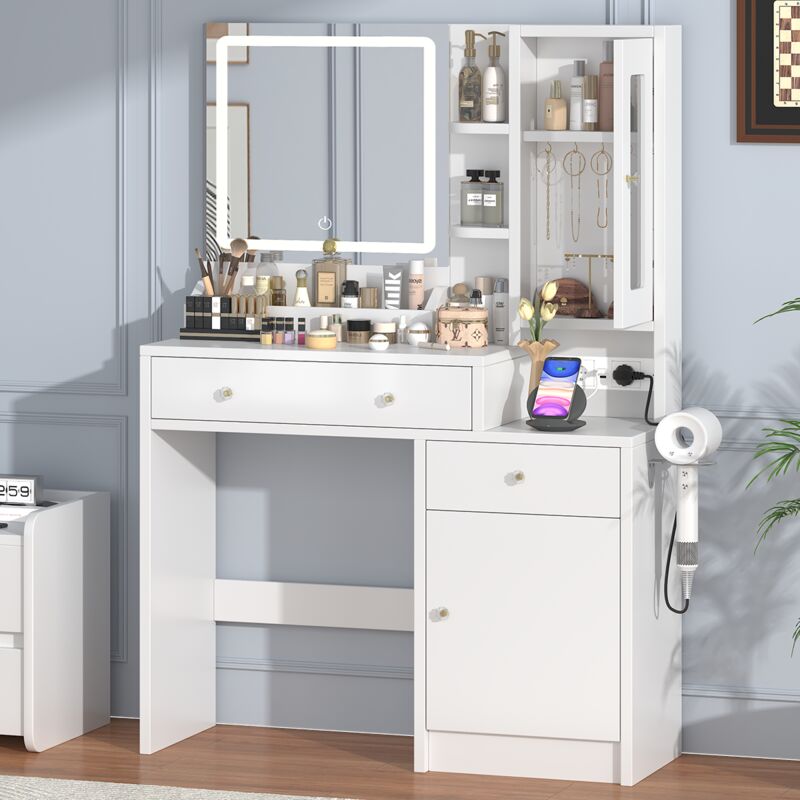 Janzdiys - Coiffeuse avec miroir led