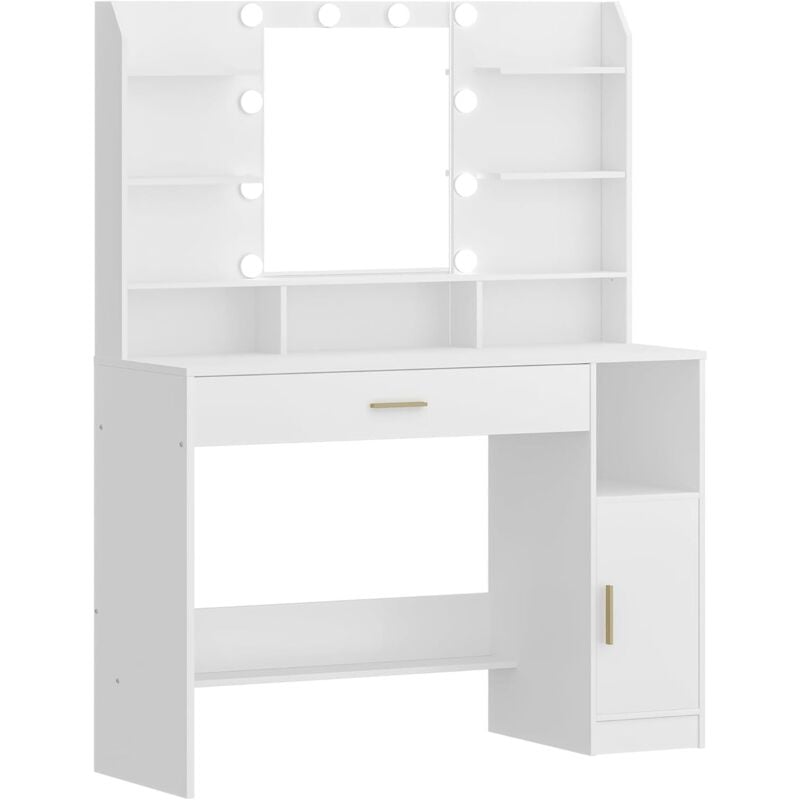 Coiffeuse avec Miroir, Lumière LED à Luminosité Réglable