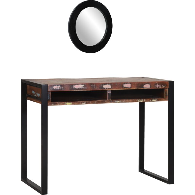 Vidaxl - Coiffeuse avec étagère Multicolore Bois massif de récupération