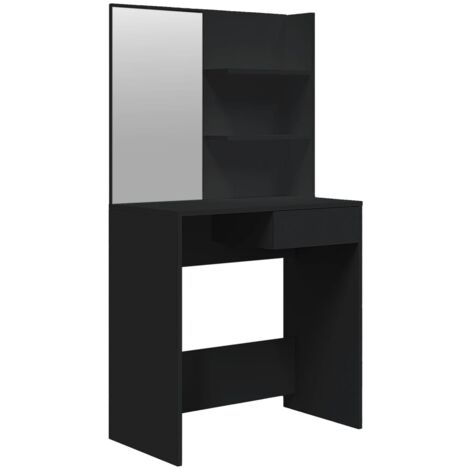 Coiffeuse avec miroir noir 74,5x40x141