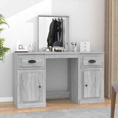 Coiffeuse avec miroir  Table de maquillage  Coiffeuse Maquillage sonoma gris 130x50x132,5 cm DNBD17265