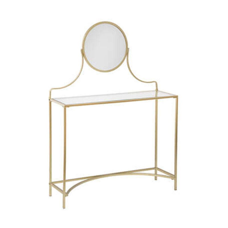 Atmosphera - Coiffeuse avec Miroir Vintage Déco 'Artif' 139cm Or