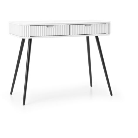Coiffeuse : Blanc, pieds Noir, 103 × 80 × 49 cm