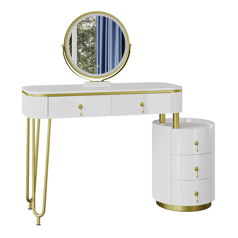 Vicco - Coiffeuse Charlène, Blanc, 100 cm avec miroir led