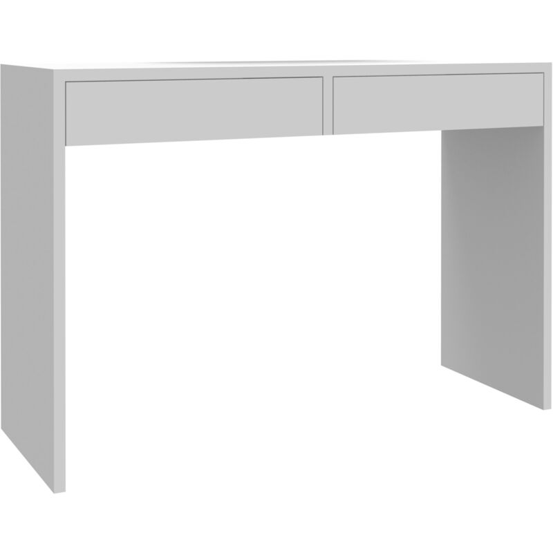 Coiffeuse Blanc mat - Table de Maquillage avec 2 étagères - 115 x 40 x 78 cm