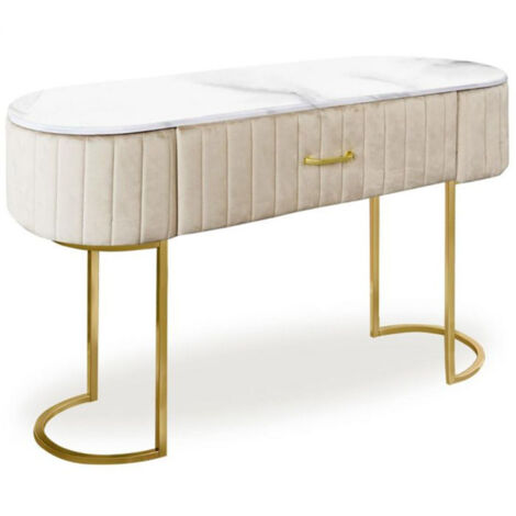 Coiffeuse Design 1 Tiroir "Lomape" 120cm Beige