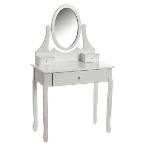 Coiffeuse en Bois Blanc avec Miroir