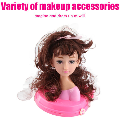 Coiffeuse Enfant - Coffret Coiffure et Maquillage Jouet Fille avec Tête de Poupée à Coiffer