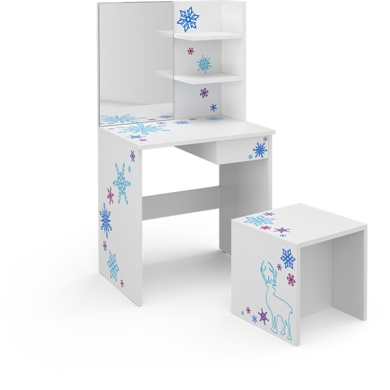 Coiffeuse enfant coiffeuse pour enfant, coiffeuse avec tabouret - Vicco